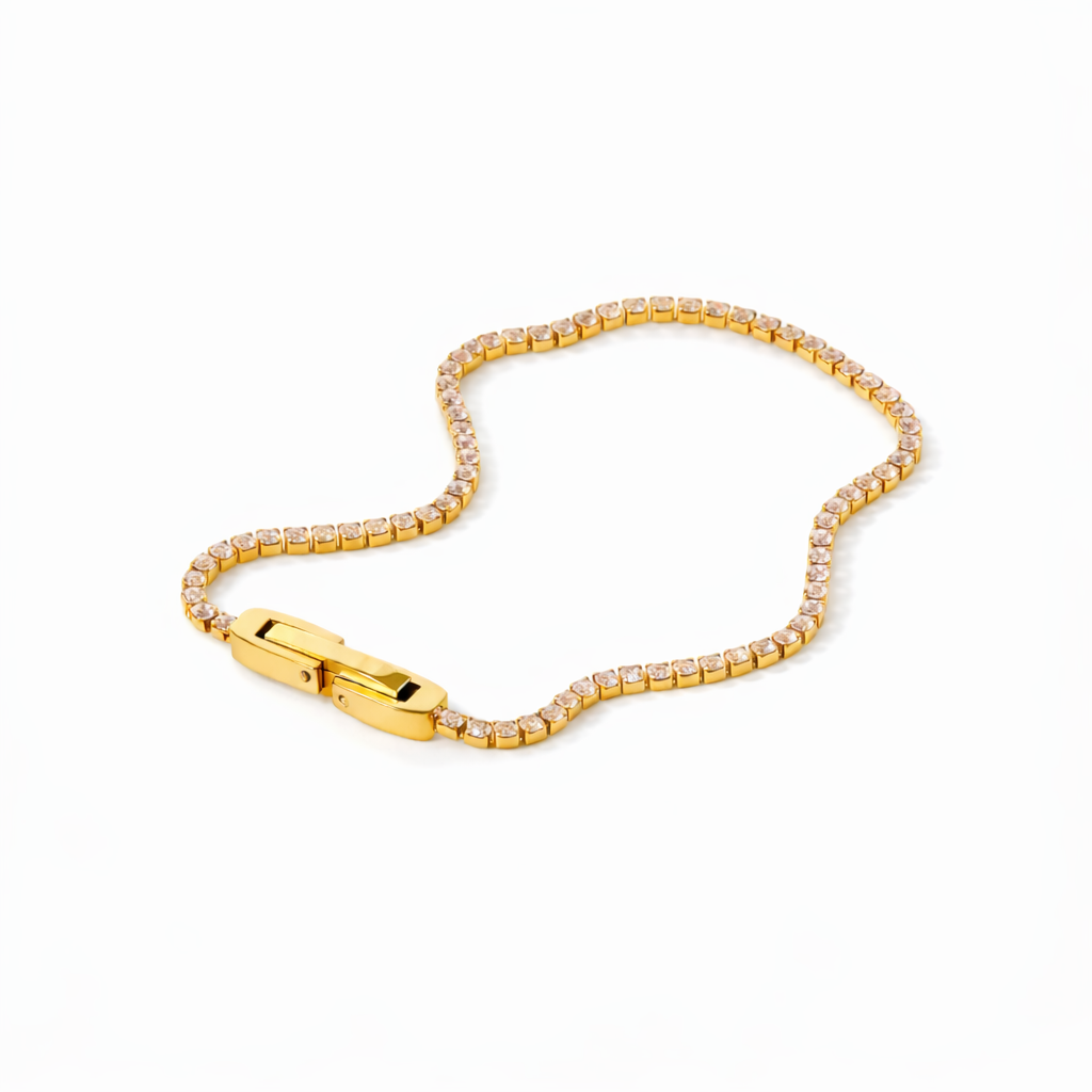 Dainty Tennis Bracelet (Rose Quartz)