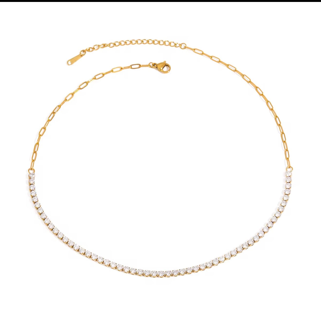 Aria Curve Tennis Necklace
