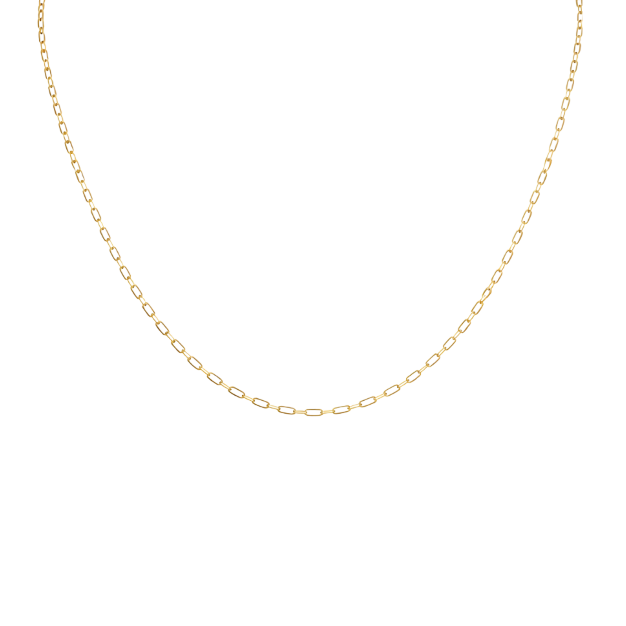 Dainty Slim Paperclip Necklace (Gold)