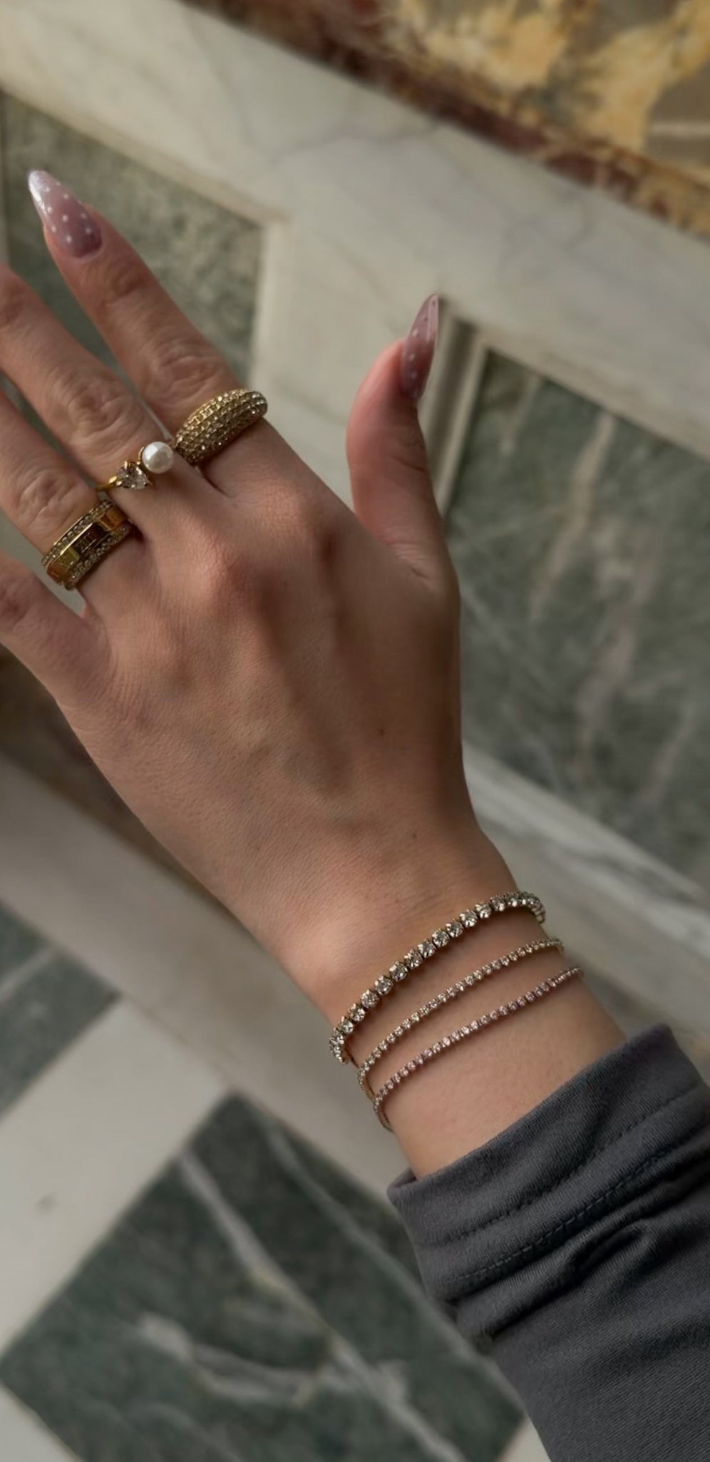 Dainty Tennis Bracelet (Clear Quartz)