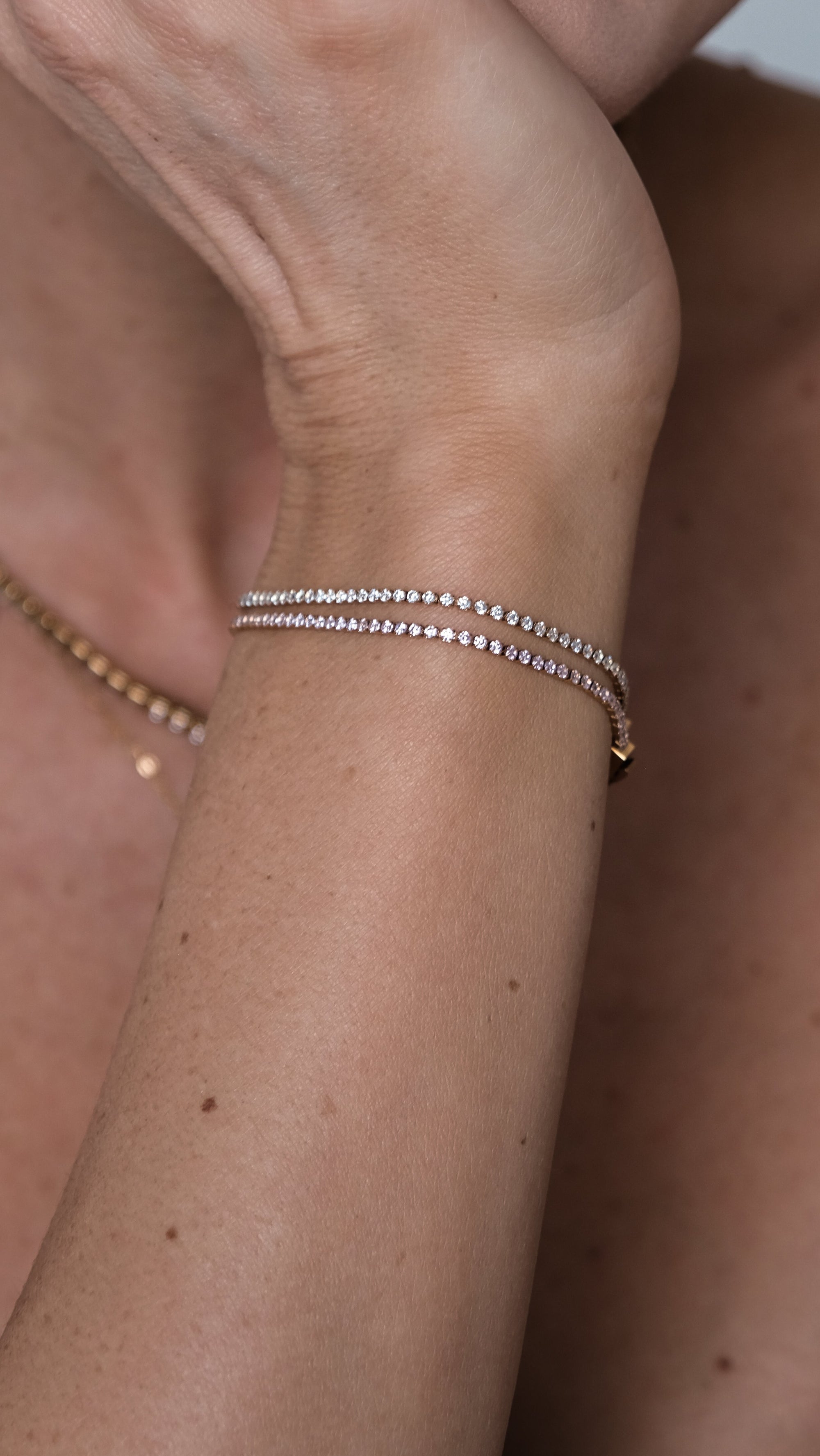 Dainty Tennis Bracelet (Clear Quartz)