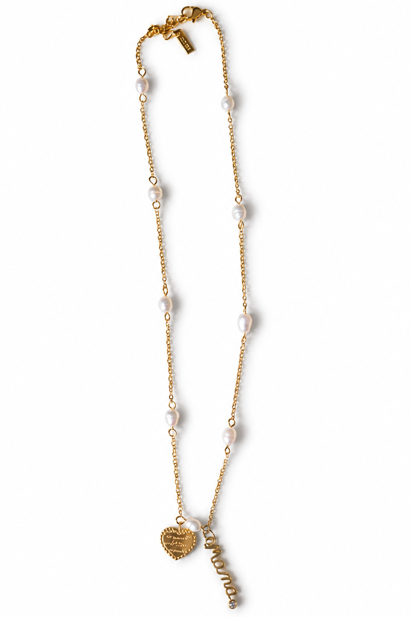 Mama Pearl Charm Necklace