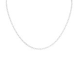 Dainty Slim Paperclip Necklace (Silver)